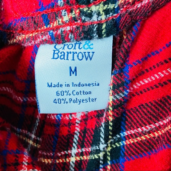 CROFT & BARROW Red Flannel PJ Pants Only - Picture 5 of 6